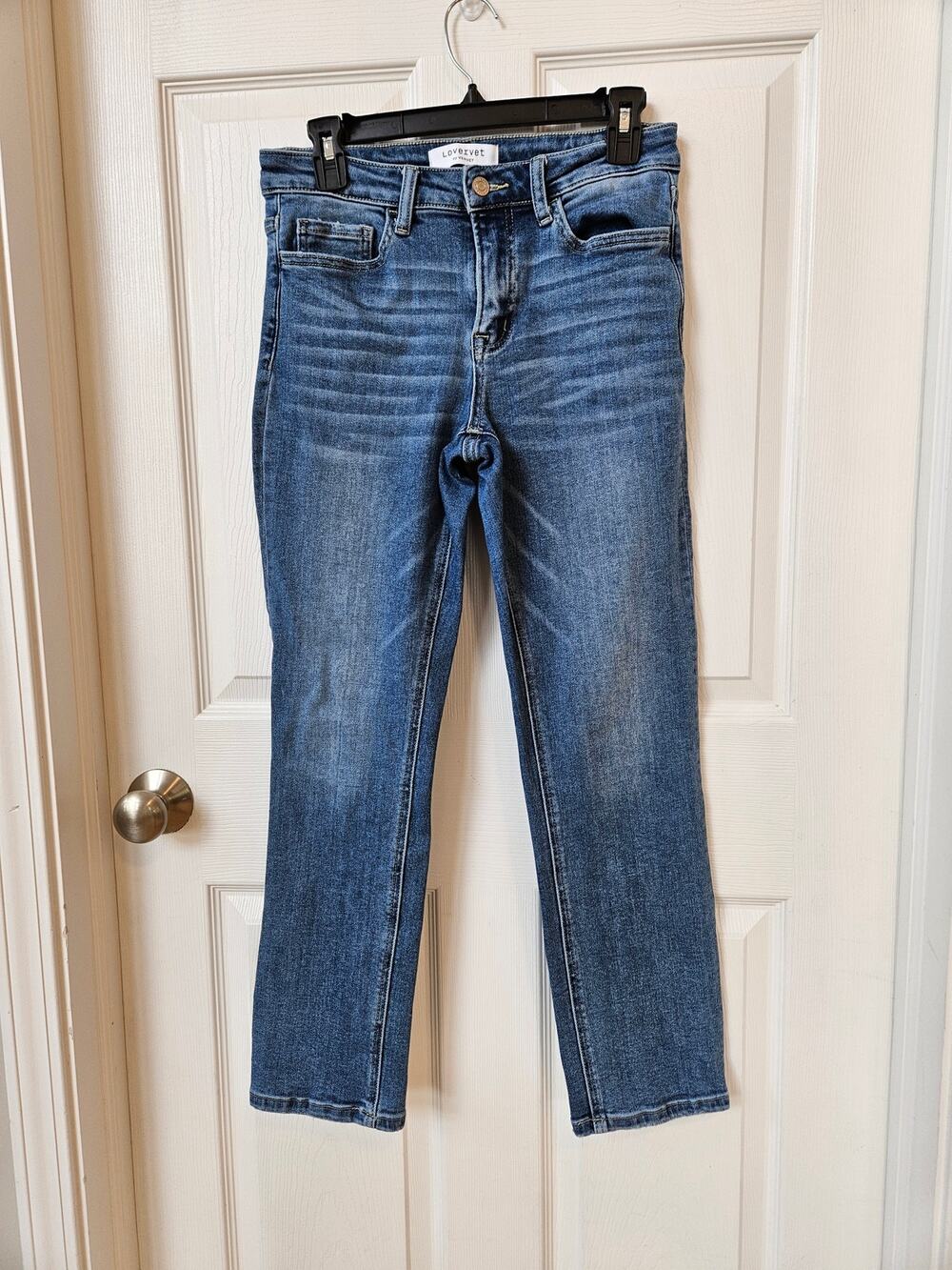 Lovervet by Vervet Womens 28 Slim Straight Ankle Jeans Blue Stretch Denim